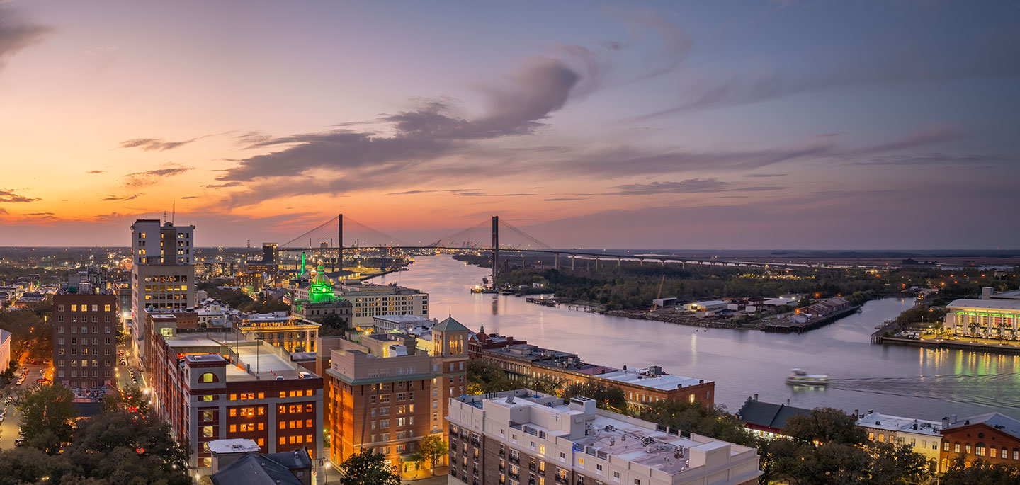 Waterfront River Street in Savannah, Georgia